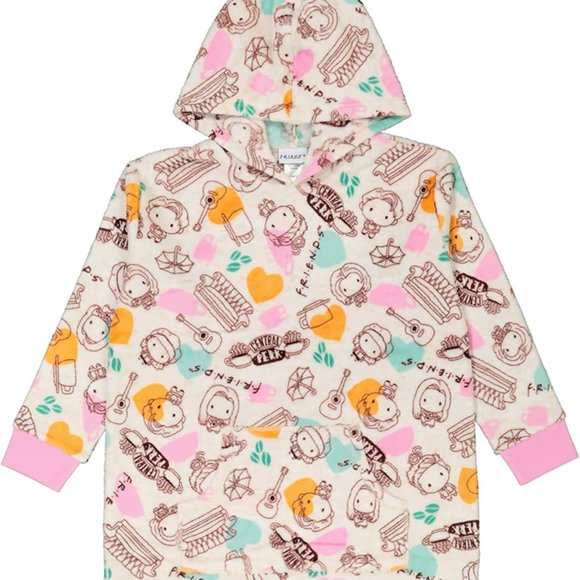 WARNER BROS Girls' Friends Pull Over Hooded Dorm Sleepwear Night Gown - Picture 1 of 9